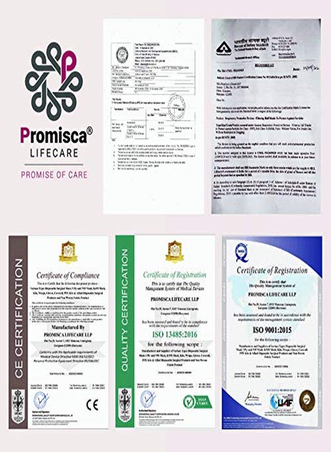 بروميسكا قناع تنفس للأطفال من بروميسكا مصنوع من قماش غير منسوج، 5 طبقات، فلتر معتمد من N95 (أزرق، 5 قطع) - Image 4